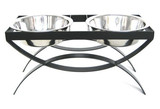 Retro Double Dog Bowl Feeder
