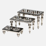 The Soho Nickel Elevated Dog Feeder