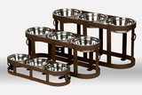 Rustic Metal Triple Dog Feeder